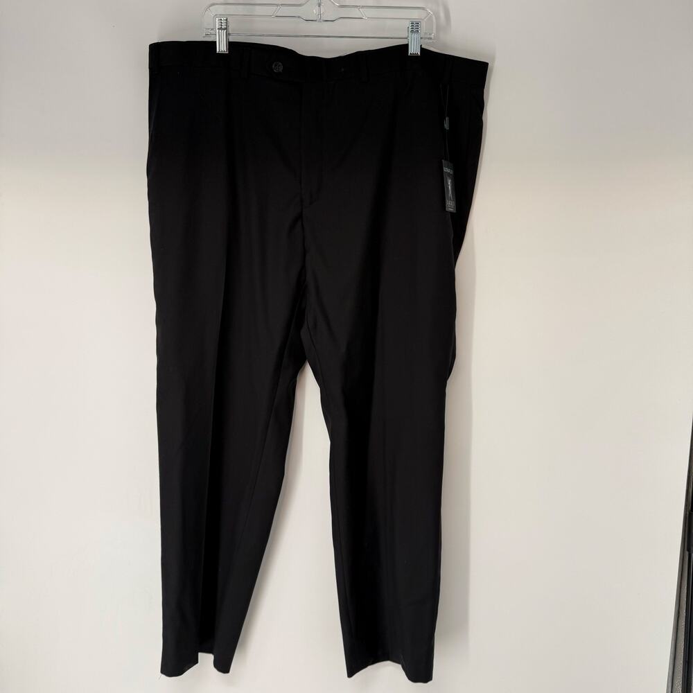 NWT Lauren Ralph Lauren Classic UltraFlex Suit Pants Black 42W x 30L Flat Front